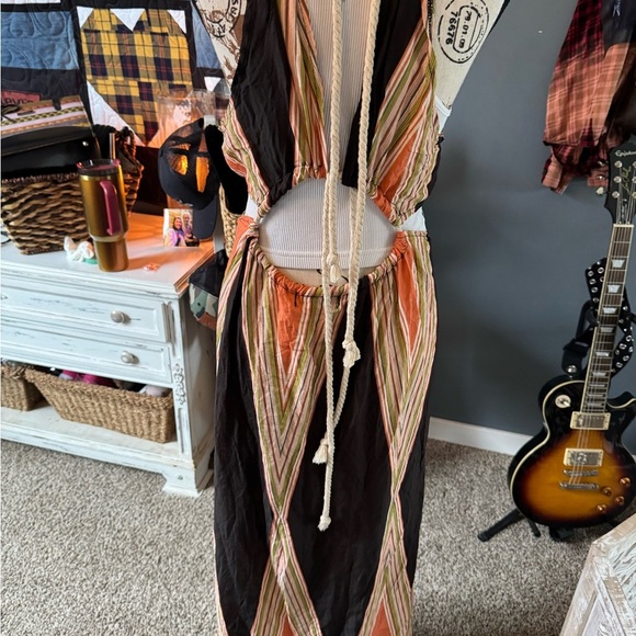 Boho Halter rope cut out maxi dress NWT - Picture 5 of 5
